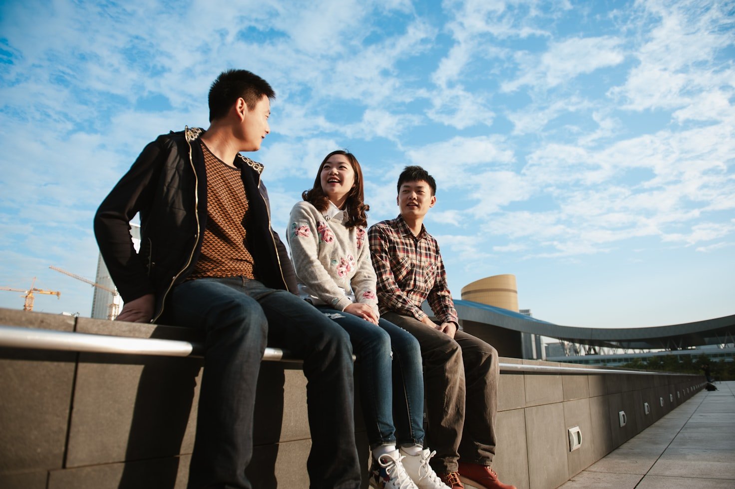 International students together in a contemporary academic setting